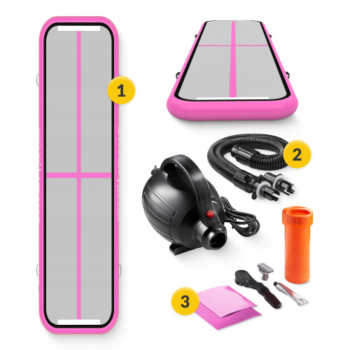  Мат надувной гимнастический 4FIZJO Air Track Mat 400 x 100 x 15 см White/Pink (P-5907739311788) - фото №8